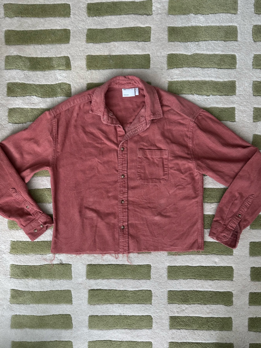 ASOS Long-Sleeve Button-Up Shirt in Dusty Rose Longer Crop